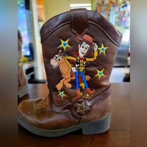 Kids Cowboy Boots with Toy Story Design - Brown